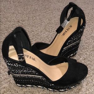 New black platform wedges